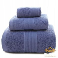 Domifito Sada 3 ručníků různých velikostí, modrá