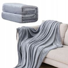 Wings Měkká deka, flanel, fleece, přehoz, šedá, 160x200 cm