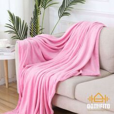 Wings Měkká deka, flanel, fleece, přehoz, růžová, 200x220 cm