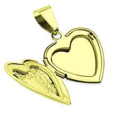SPERKY4U Zlacený ocelový přívěšek - medailon otevírací - srdíčko s ornamenty