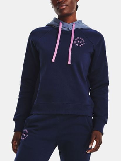 Under Armour Mikina Rival Fleece CB Hoodie-NVY
