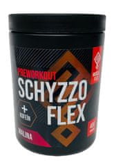 Muscle Flex Schyzzo Flex Preworkout 400 g, předtréninková směs s kofeinem, Malina
