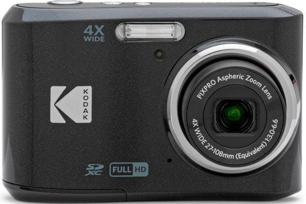  moderný kompaktný digitálny fotoaparát kodak fz45 videá hd fotorežimy 16mpx fotky detekcia tváre redukcia červených očí usb port a kábel aa batéria 