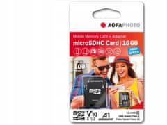 Paměťová karta AGFA Micro SDHC 16 GB 90 MB / s U1 V10 + ADAPTÉR