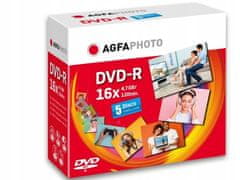 Agfaphoto AGFAPHOTO desky, DVD-R 4,7 GB 16x 5ks + krabice