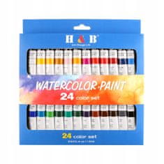 H&B Vodové barvy v tubách, Akvarely H&B / 24 barev
