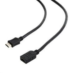 C-Tech GEMBIRD Kabel HDMI-HDMI 3m, 1.4, M/F stíněný, zlacené kontakty, prodlužovací, černý