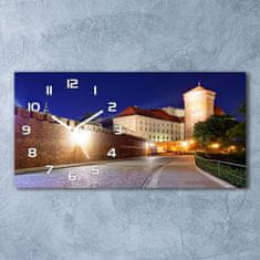 Wallmuralia Skleněné hodiny na stěnu tiché Krakov Polsko bílé 60x30 cm