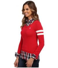 U.S. Polo Assn. Dámský svetr Plaid Shirt With Scoop M
