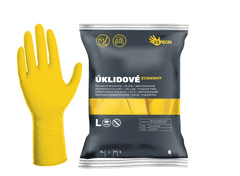 Espeon Úklidové latexové rukavice ECONOMY 1 pár, nepudrované, žluté, 25 g; Velikost L