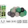 Světelný řetěz LED 20 ks zelená / šedá