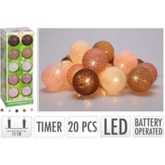 ProGarden Světelný řetěz LED 20 ks hnědá / růžová