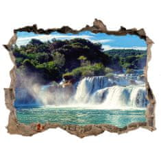 Wallmuralia Díra 3D foto tapeta nálepka Vodopády Krka 120x81 cm