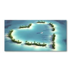 Wallmuralia Foto obraz skleněný horizontální Ostrovy tvar srdce 100x70 cm 2 úchytky