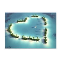 Wallmuralia Foto obraz skleněný horizontální Ostrovy tvar srdce 100x70 cm 2 úchytky