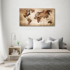 Wallmuralia Foto obraz canvas Mapa světa dřevo 140x70 cm