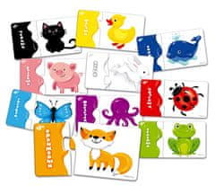 Farfarland Vzdělávací puzzle - Veselé barvy (Double). Barevné puzzle pro batolata. Učení hračky pro děti 