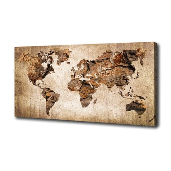 Wallmuralia Foto obraz canvas Mapa světa dřevo