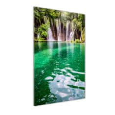Wallmuralia Vertikální Fotoobraz na skle Plitvická jezera 70x100 cm 2 úchytky