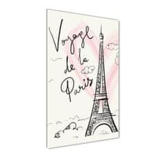Wallmuralia Vertikální Fotoobraz na skle Eiffelová věž Paříž 50x100 cm 2 úchytky