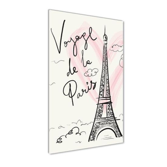 Wallmuralia Vertikální Fotoobraz na skle Eiffelová věž Paříž 2 úchytky