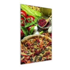 Wallmuralia Vertikální Fotoobraz skleněný na stěnu do obýváku Pizza 70x100 cm 4 úchytky
