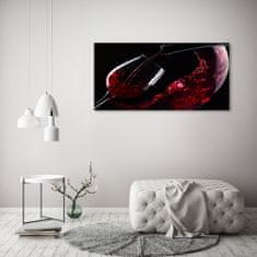 Wallmuralia Foto obraz sklo tvrzené Červená vína 125x50 cm 2 úchytky