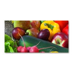 Wallmuralia Foto obraz skleněný horizontální Ovoce a zelenina 125x50 cm 2 úchytky