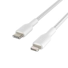 Belkin BoostCharge opletený USB-C - Lightning kabel Bílá 2 metry