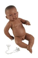 Llorens New born chlapeček - realistická panenka miminko černé rasy s celovinylovým tělem - 45 cm