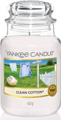 Yankee Candle vonná svíčka Classic ve skle velká Clean Cotton 623 g