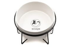 limaya Limaya keramická miska pro psy a kočky s kovovým podstavcem bílá 15,5 cm