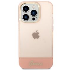 Guess GUHCP14XHGCOP hard silikonové pouzdro iPhone 14 PRO MAX 6.7" pink Translucent