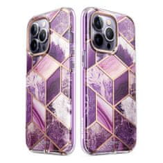 SUPCASE Cosmo pancéřové pouzdro na iPhone 14 PRO MAX 6.7" Marble purple