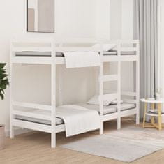 Greatstore Patrová postel bílá 90 x 200 cm masivní borové dřevo
