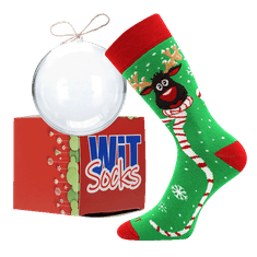 WiTSocks Veselé Ponožky Termo Rudy 2 ve vánoční kouli + krabička, 43-46