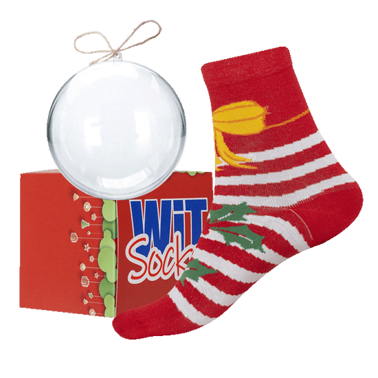 WiTSocks Veselé Ponožky Vánoce 3 ve vánoční kouli + krabička