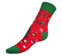 Bellatex Ponožky Vánoce 2 - 39-42 - červená, zelená