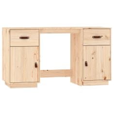 Greatstore Psací stůl se skříňkami 135 x 50 x 75 cm masivní borové dřevo