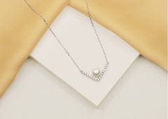 Brilio Silver Elegantní stříbrný náhrdelník s pravou perlou NCL56W
