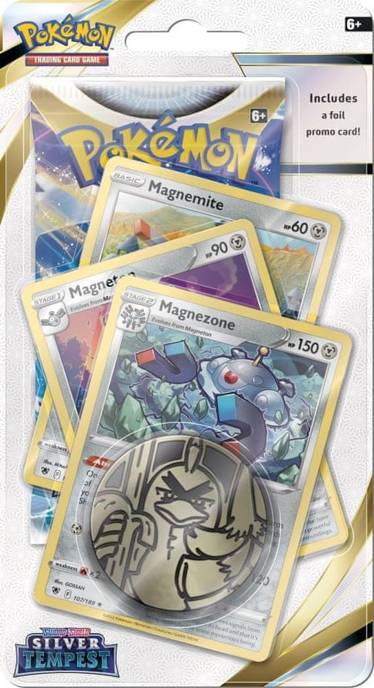 Levně Pokémon TCG: SWSH12 Silver Tempest - Premium Checklane Blister Magnemite, Magneton, Magnezone