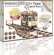 Wooden city 3D puzzle Tramvaj s kolejemi 273 dílů