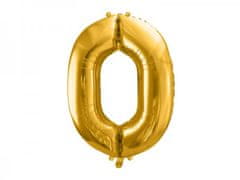 Paris Dekorace Foliový zlatý balónek číslo 0, 86 cm