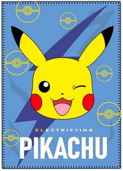 New Import Fleecová / fleece deka Pokémon Pikachu modrá 100x140