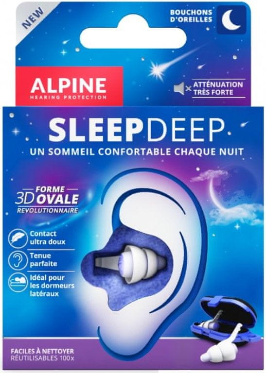Levně ALPINE Hearing SleepDeep, špunty do uší na spaní