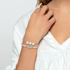 Engelsrufer Půvabný stříbrný náramek s perlami ERB-GLORY