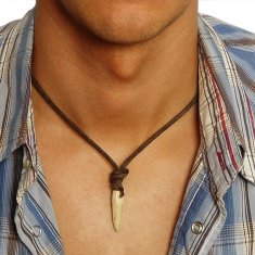 Daniel Dawson Pánský kožený náhrdelník Jayden - délka až 65 cm Hnědá 65 cm