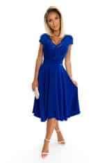 Numoco Dámské krajkové šaty Linda královsky modrá M