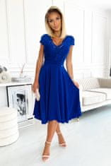 Numoco Dámské krajkové šaty Linda královsky modrá M