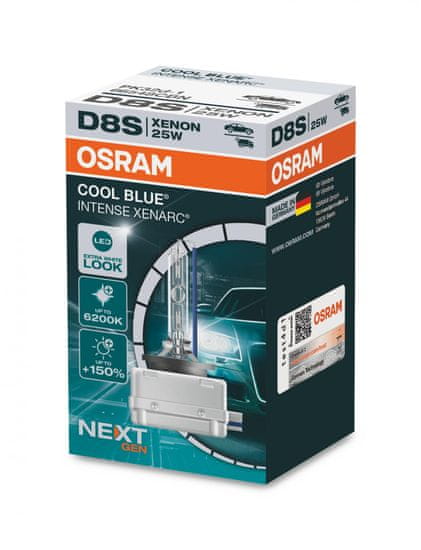 Osram OSRAM D8S 42V 25W PK32D-1 XENARC COOL BLUE INTENSE NextGen. 6200K plus 150procent 1ks 66548CBN